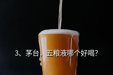 3、茅台，五粮液哪个好喝？