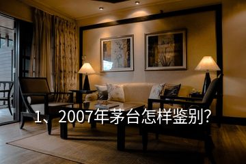 1、2007年茅台怎样鉴别？