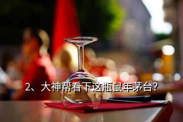 2、大神帮看下这瓶鼠年茅台？