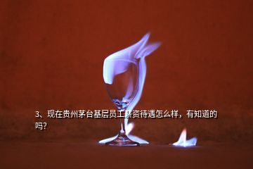 3、现在贵州茅台基层员工薪资待遇怎么样，有知道的吗？