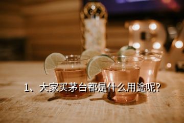 1、大家买茅台都是什么用途呢？