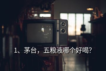 1、茅台，五粮液哪个好喝？