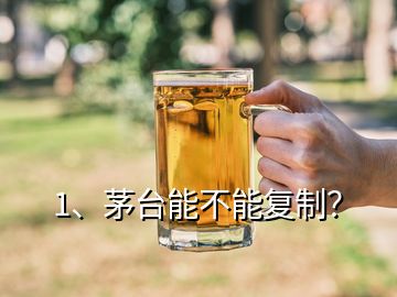 1、茅台能不能复制？