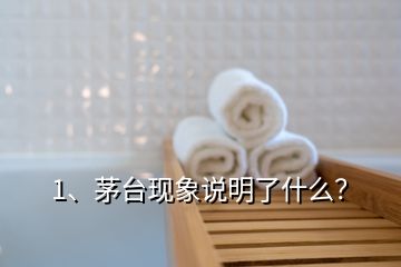 1、茅台现象说明了什么？