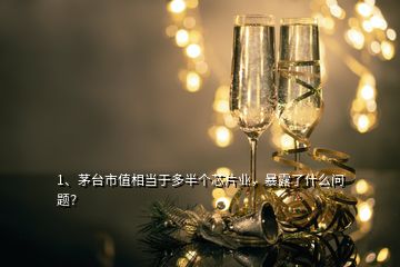 1、茅台市值相当于多半个芯片业，暴露了什么问题？