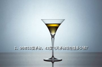 1、96年53度茅台，43度飞天茅台现在值多少钱？