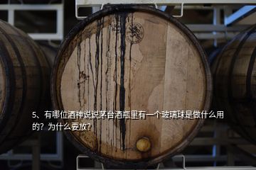 5、有哪位酒神说说茅台酒瓶里有一个玻璃球是做什么用的？为什么要放？