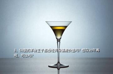 3、53度的茅台王子酱香经典有储藏价值吗？想存20年再喝，可以吗？