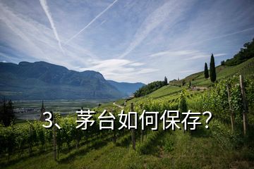 3、茅台如何保存？