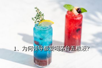 1、为何领导都爱喝茅台五粮液？