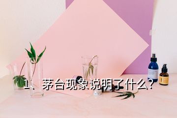 1、茅台现象说明了什么？