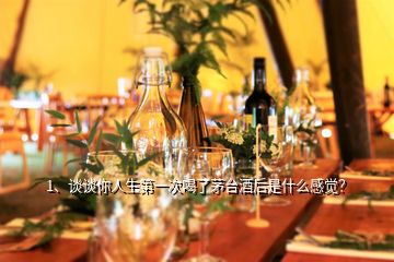 1、谈谈你人生第一次喝了茅台酒后是什么感觉？