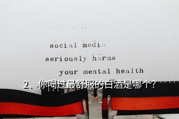 2、你喝过最舒服的白酒是哪个？