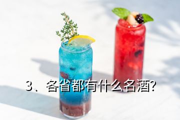 3、各省都有什么名酒？