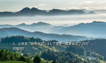 2、父亲说“80年代初，8人下馆子一瓶茅台花了20元”，可能吗？