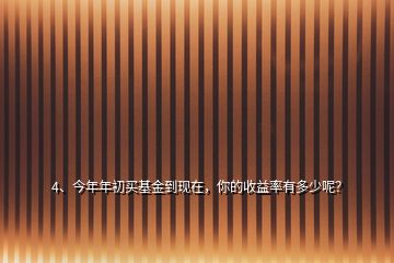 4、今年年初买基金到现在，你的收益率有多少呢？