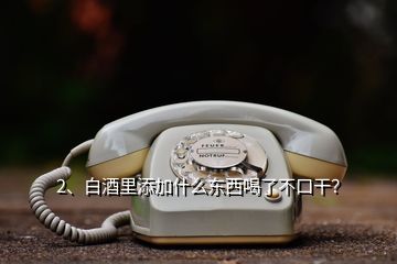 2、白酒里添加什么东西喝了不口干？