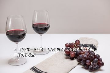 3、我想存一批白酒，适合泡药酒，适合窖藏的白酒百元以下的有哪些？