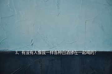 3、有没有人像我一样各种白酒掺在一起喝的？