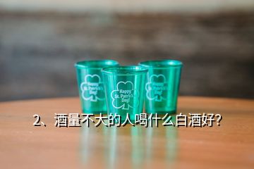 2、酒量不大的人喝什么白酒好？