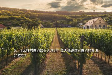 2、什么样的白酒最受人欢迎？能否说说你对白酒的看法和感受？