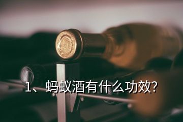 1、蚂蚁酒有什么功效？