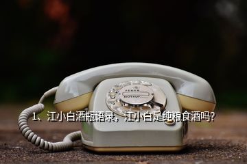 1、江小白酒瓶语录，江小白是纯粮食酒吗？