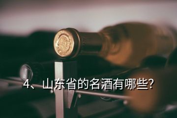 4、山东省的名酒有哪些？