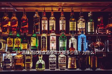 3、酒精酒比粮食酒便宜大概多少钱？为什么？