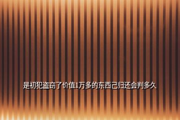 是初犯盗窃了价值1万多的东西己归还会判多久