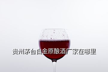 贵州茅台白金原酿酒厂家在哪里