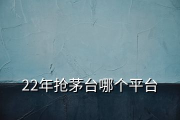 22年抢茅台哪个平台