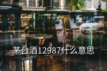 茅台酒12987什么意思