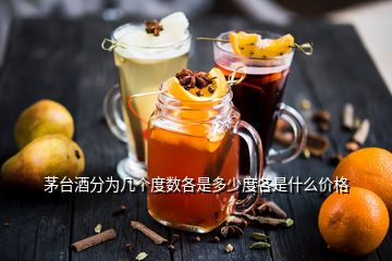 茅台酒分为几个度数各是多少度各是什么价格