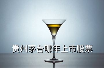 贵州茅台哪年上市股票