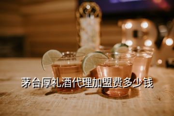 茅台厚礼酒代理加盟费多少钱