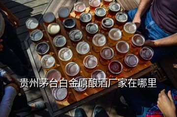 贵州茅台白金原酿酒厂家在哪里