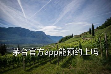 茅台官方app能预约上吗