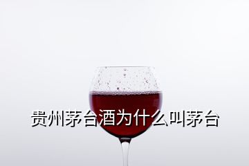 贵州茅台酒为什么叫茅台