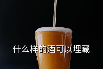 什么样的酒可以埋藏