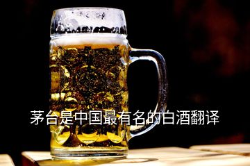 茅台是中国最有名的白酒翻译