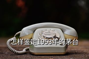 怎样鉴定1953年的茅台