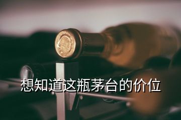 想知道这瓶茅台的价位