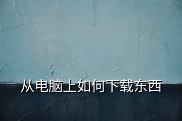 从电脑上如何下载东西