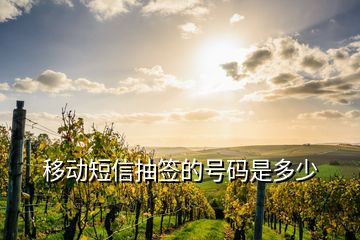 移动短信抽签的号码是多少