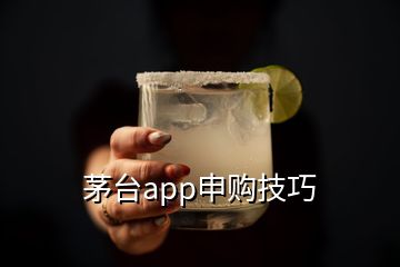 茅台app申购技巧