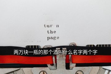 两万块一瓶的那个酒叫什么名字两个字