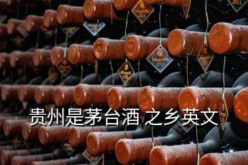 贵州是茅台酒 之乡英文