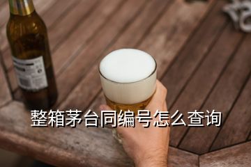 整箱茅台同编号怎么查询