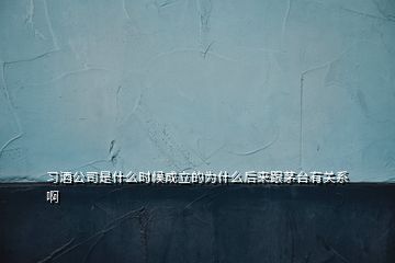 习酒公司是什么时候成立的为什么后来跟茅台有关系啊